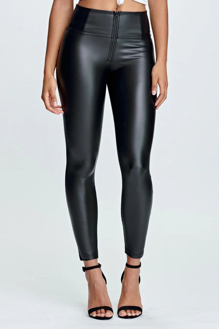 Freddy Black High Rise 7/8 Leather Trousers- WRUP4HC006PREC