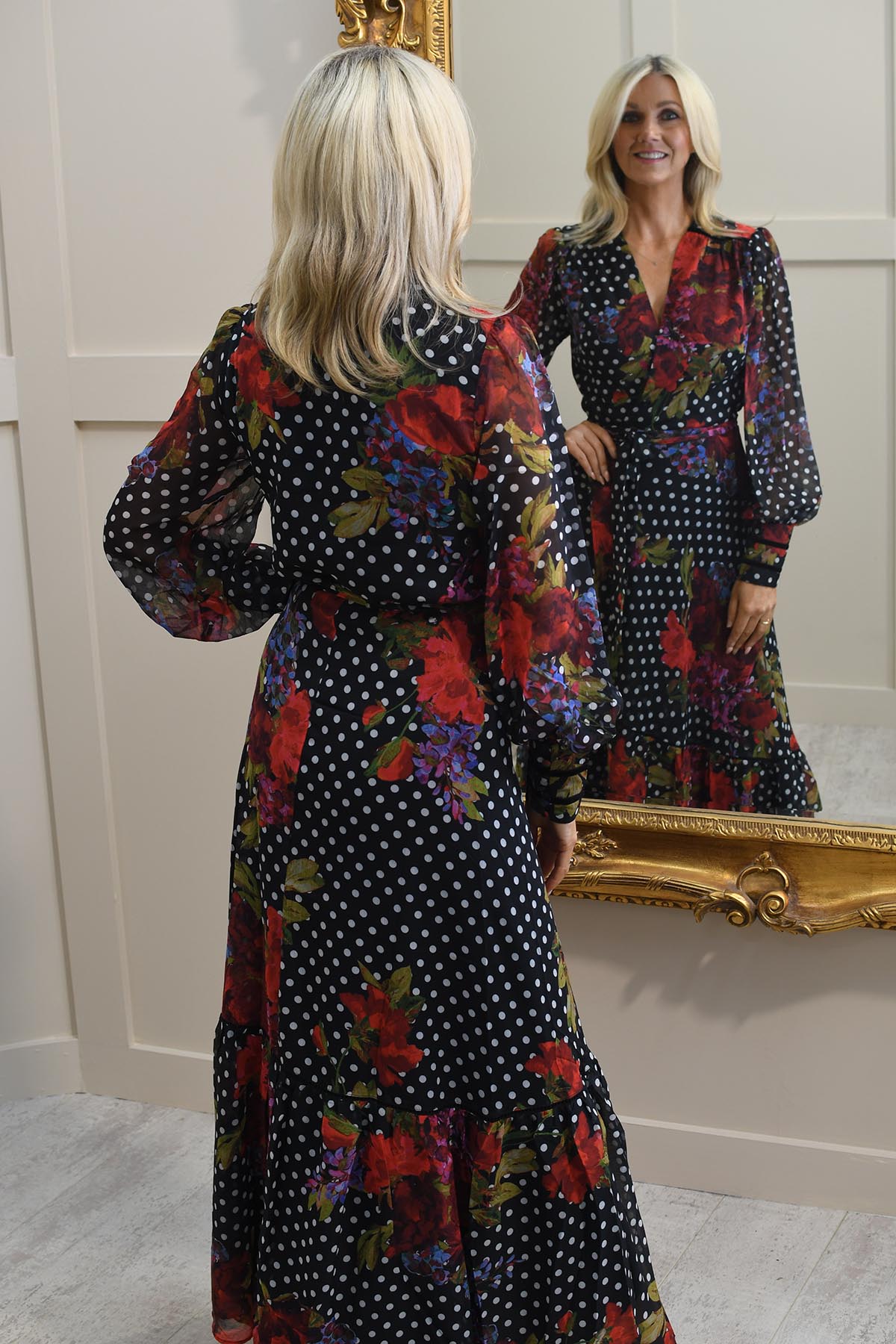 Wrap style maxi dress sales
