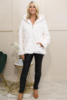 Cissy & Co Cream Faux Fur Hooded Jacket