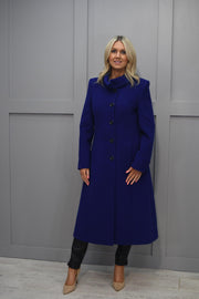 Christina Felix Royal Blue Woollen Duster Coat- 575-4490
