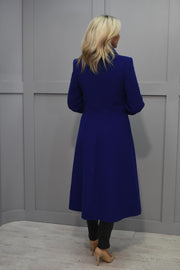 4919 Christina Felix Royal Blue Woollen Duster Coat - 575- 4490