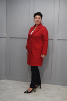 4965 Bianca Red Wool Duster Coat-29022 31 363 Gitta