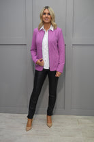 5025 Barbara Lebek Lilac Ribbed Jacket With Pocket Detail-46440032 560