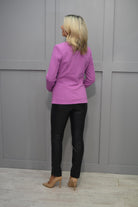 5025 Barbara Lebek Lilac Ribbed Jacket With Pocket Detail-46440032 560