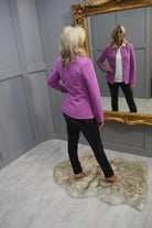 5025 Barbara Lebek Lilac Ribbed Jacket With Pocket Detail-46440032 560