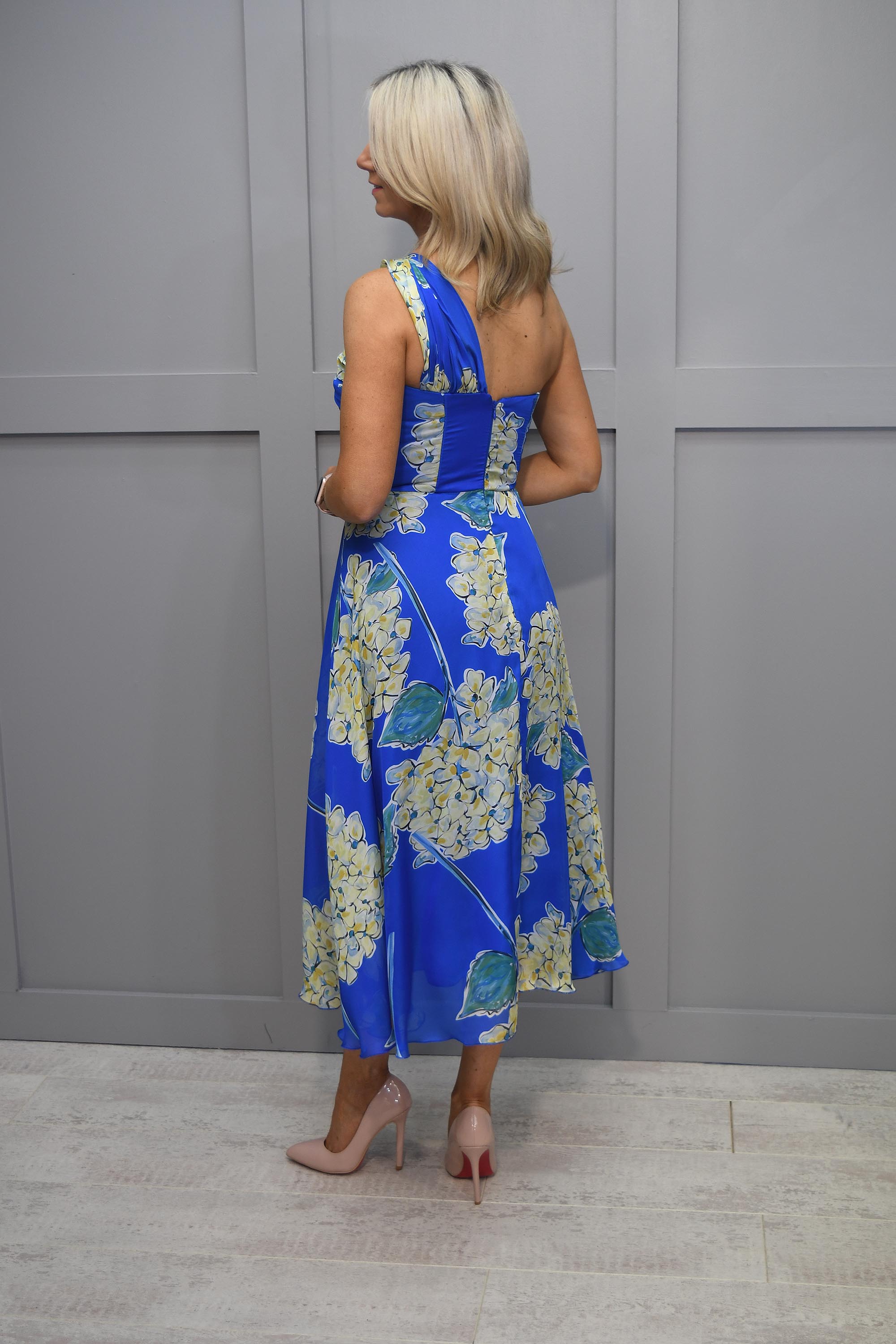 Carla Ruiz Blue Yellow Hydrangea Dress Official UK Stockists Style Boutique NI