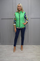 Rabe Lime Green Padded Gilet With Navy Trim-52-214300