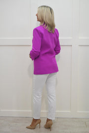 Kyla Magenta Gathered Sleeve Blazer- 50210