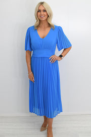 Kate & Pippa Ocean Blue Pleated Dress- Hannah