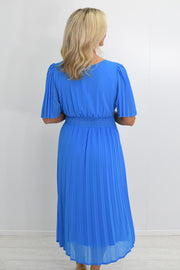 Kate & Pippa Ocean Blue Pleated Dress- Hannah