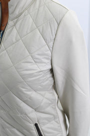 Barbara Lebek Cream Quilted Zip-up Jacket- 15000042