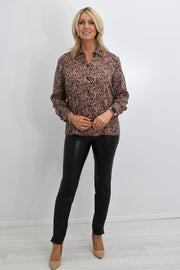 Barbara Lebek Red, Brown & Beige Print Shirt- 15870042