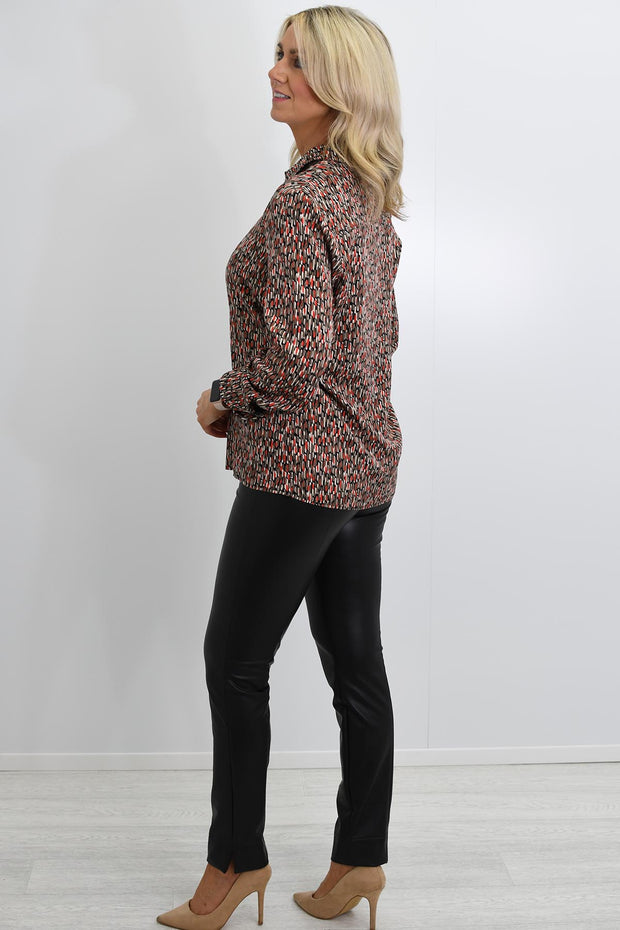 Barbara Lebek Red, Brown & Beige Print Shirt- 15870042