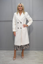 Kate Cooper Cream Duster Coat with Pleated Cuff Detail- KCAW23120