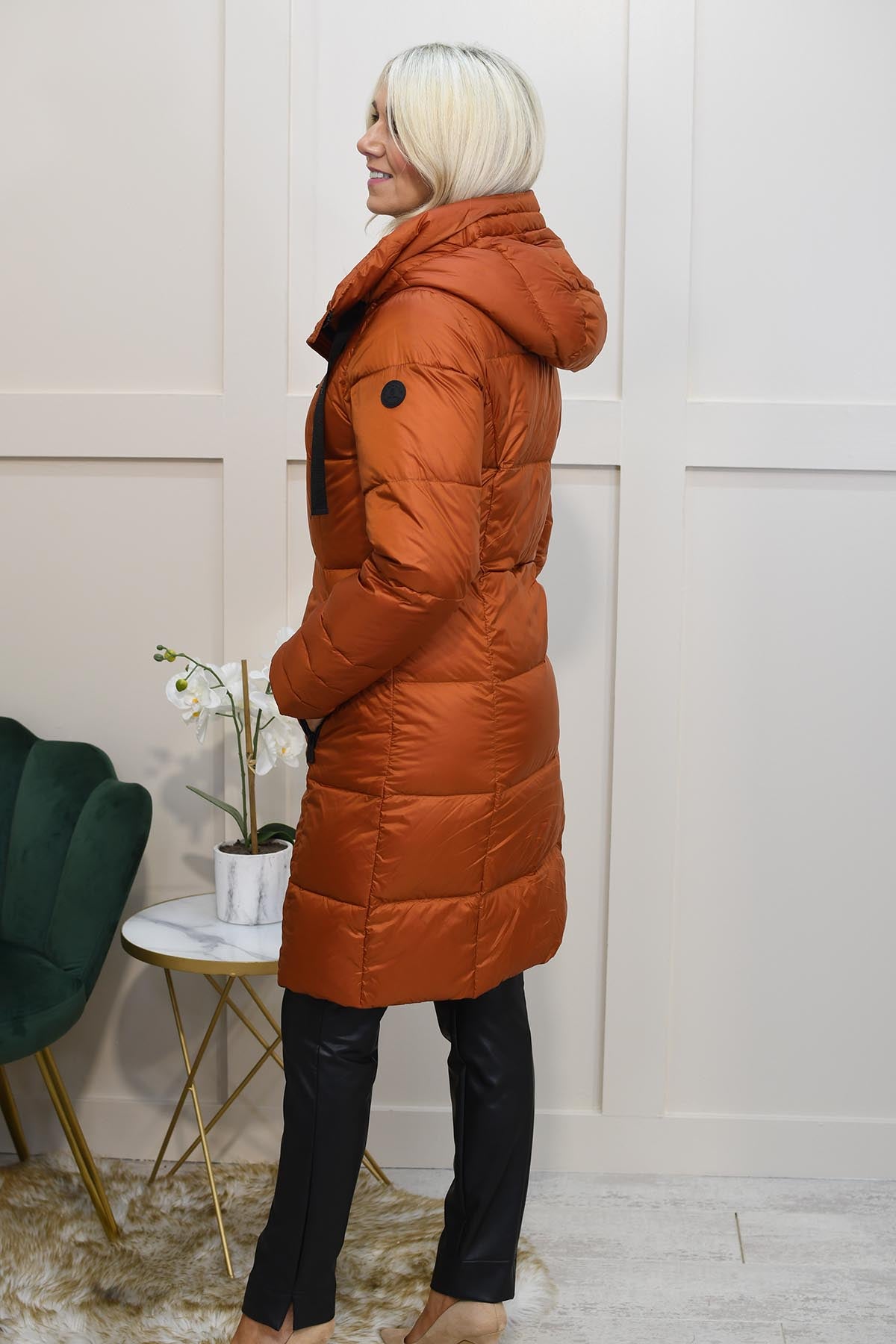 Normann Burnt Orange Luster Padded Coat Style Boutique NI