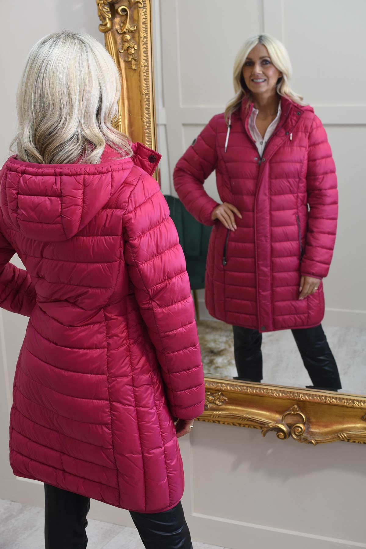 Pink boutique coats best sale