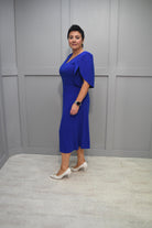 Ella Boo Royal Blue Aline Dress With Puff Cape Sleeve - 2198 40