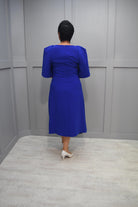 Ella Boo Royal Blue Aline Dress With Puff Cape Sleeve - 2198 40