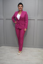 Via Veneto Magenta Pink Straight Trousers - Sarah