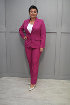 Via Veneto Magenta Pink Straight Trousers - Sarah