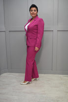 Via Veneto Magenta Pink Straight Trousers - Sarah