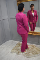 Via Veneto Magenta Pink Straight Trousers - Sarah