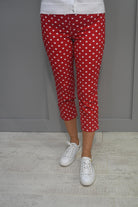 Robell Rose 07 Red Spot Trouser - 51569 54570 40