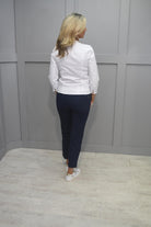 Robell White Denim Josy Jacket With Fray & Clear Sequin Detail - 57420 54883 10