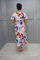 Tia Nude, Pink & Blue Floral Dress With Overlay Detail - 78088 7591 31