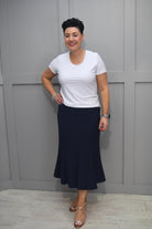 Avalon Navy Long Aline Skirt - Panel 58