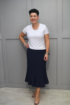 Avalon Navy Long Aline Skirt - Panel 58