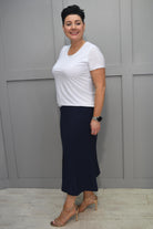 Avalon Navy Long Aline Skirt - Panel 58