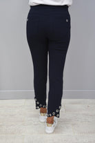 Robell Rose Navy Trouser With Ring Detail At Bottom - 51666 5499 69