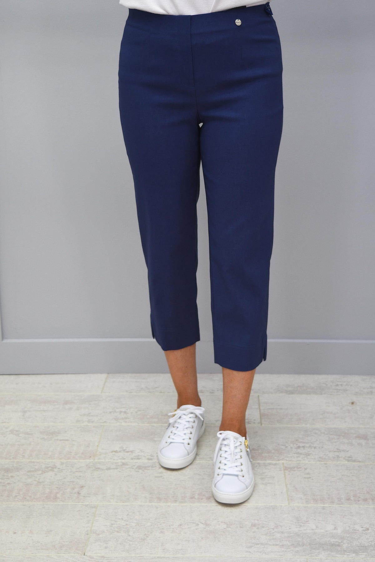 Women's Heritage Navy Cropped Trousers from Crew Clothing Company
