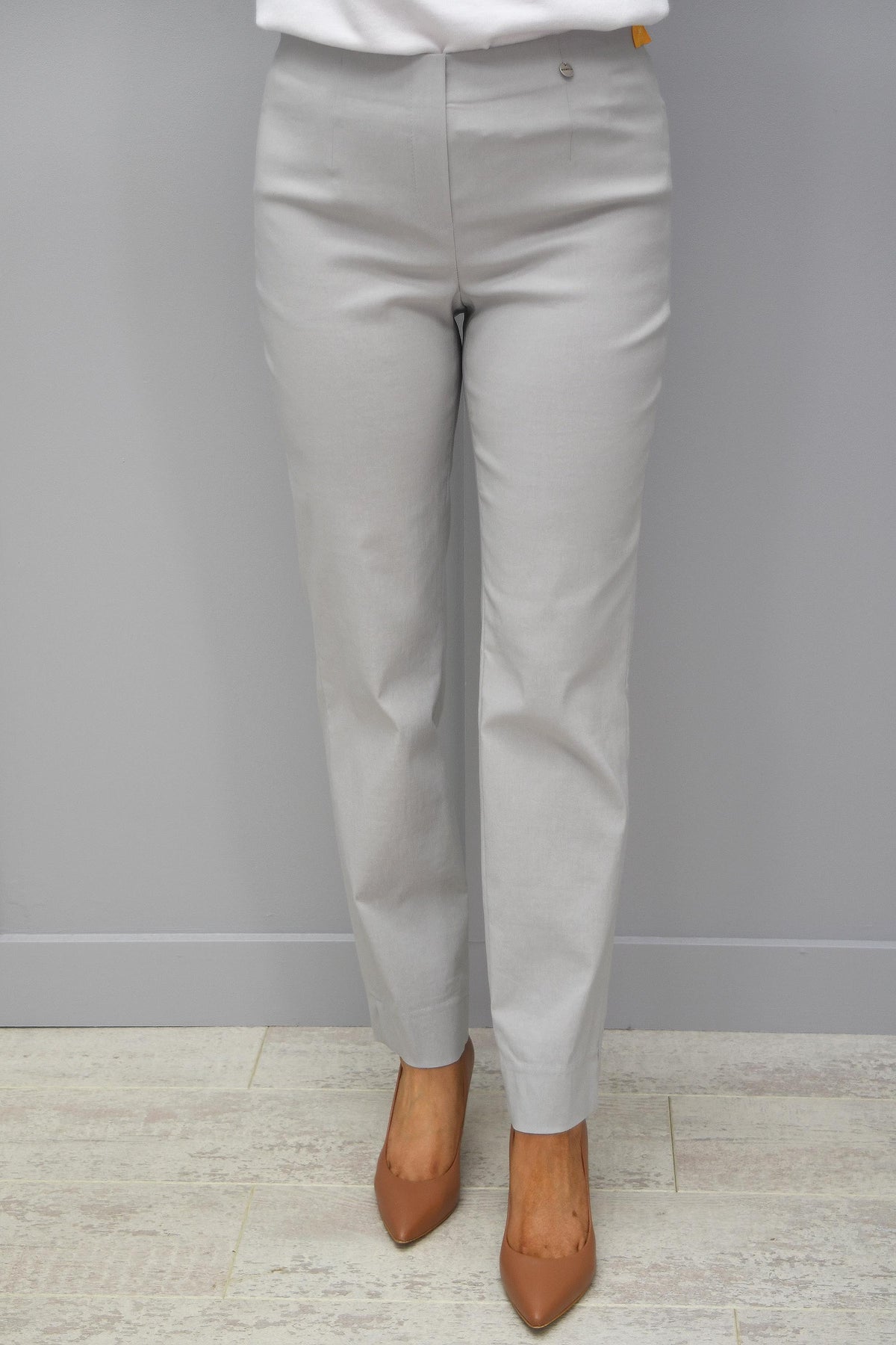 LIGHT WOOL STRETCH TROUSERS in Light Grey for Women | Herno®